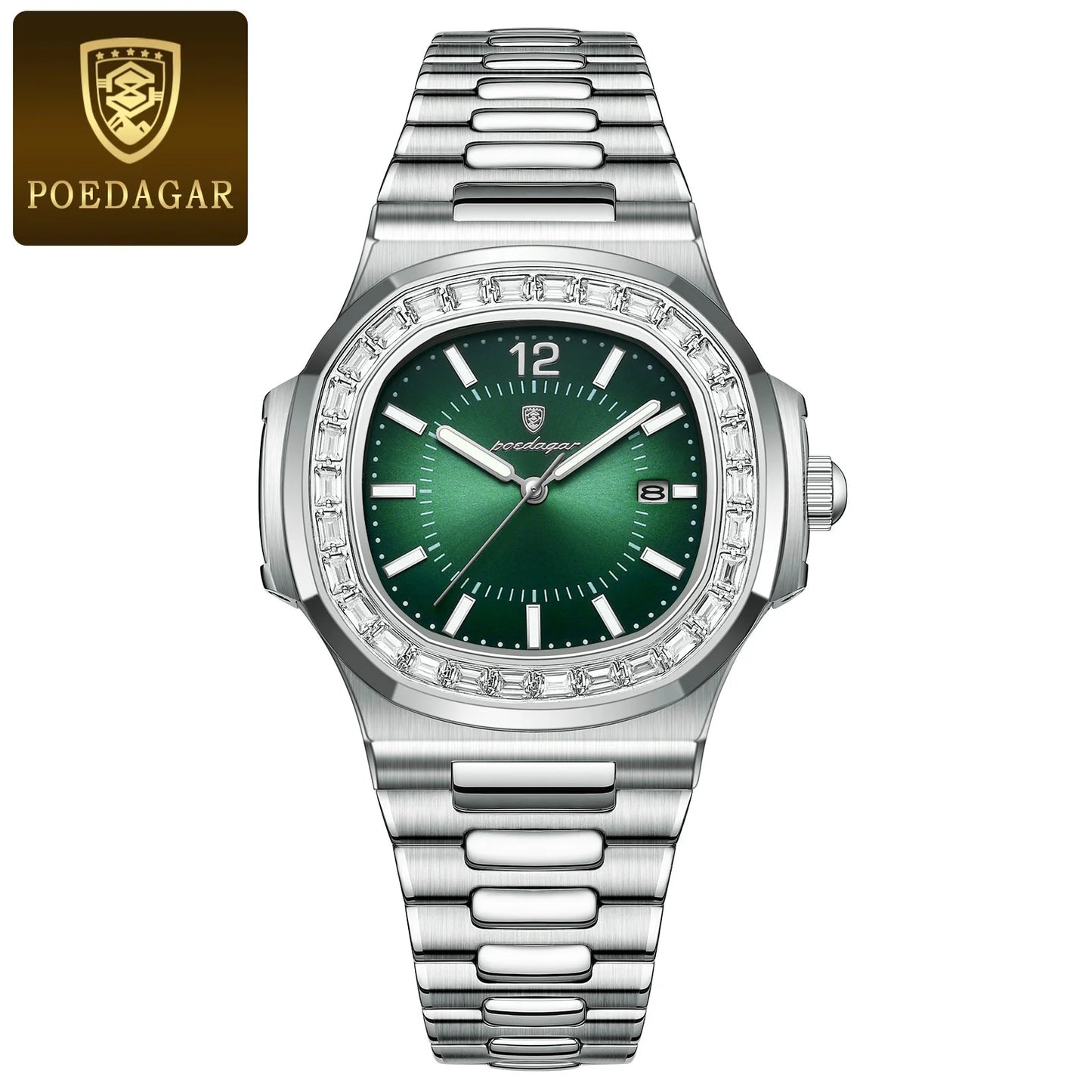 POEDAGAR Diamond Luxe Quartz Herenhorloge