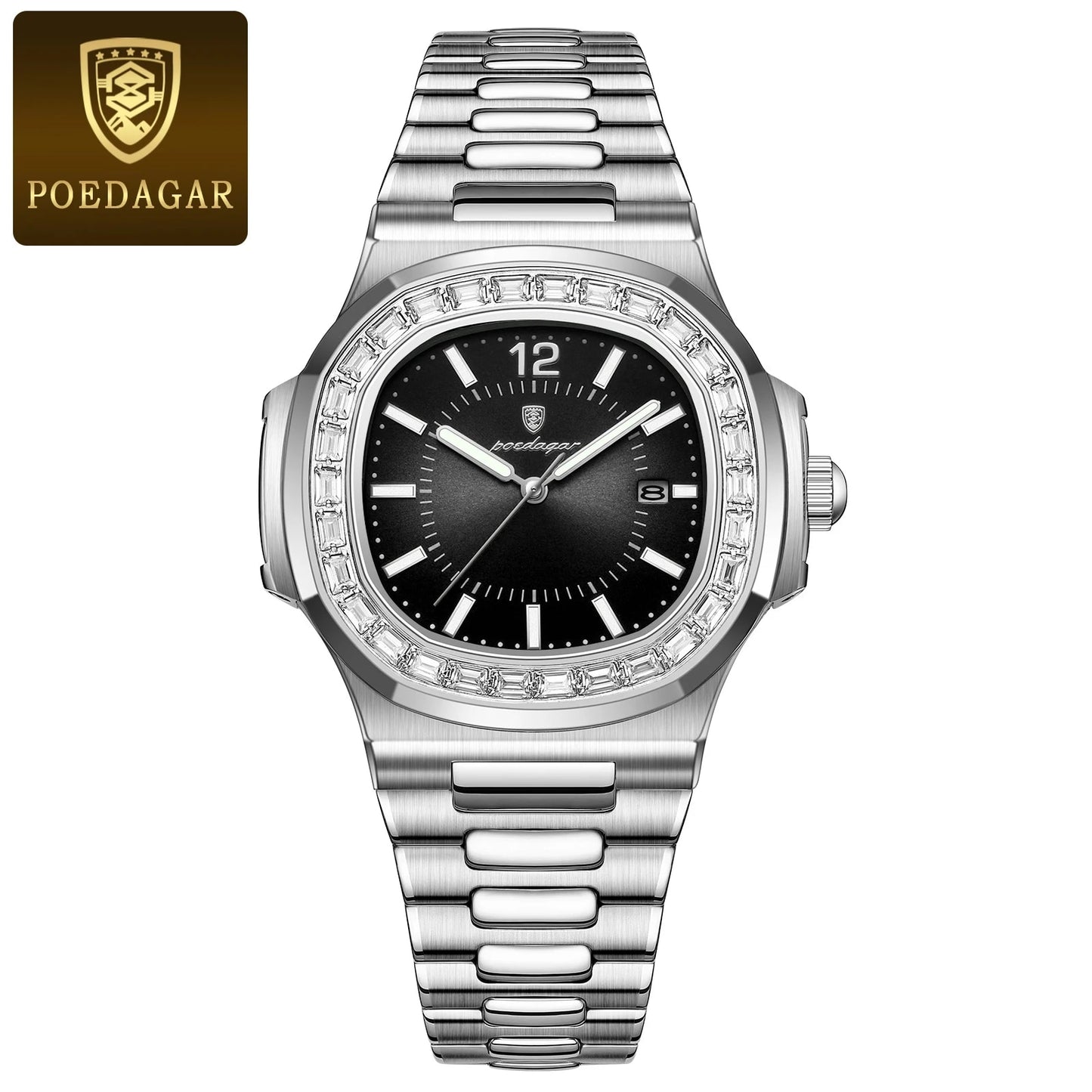 POEDAGAR Diamond Luxury Quartz Herrklocka