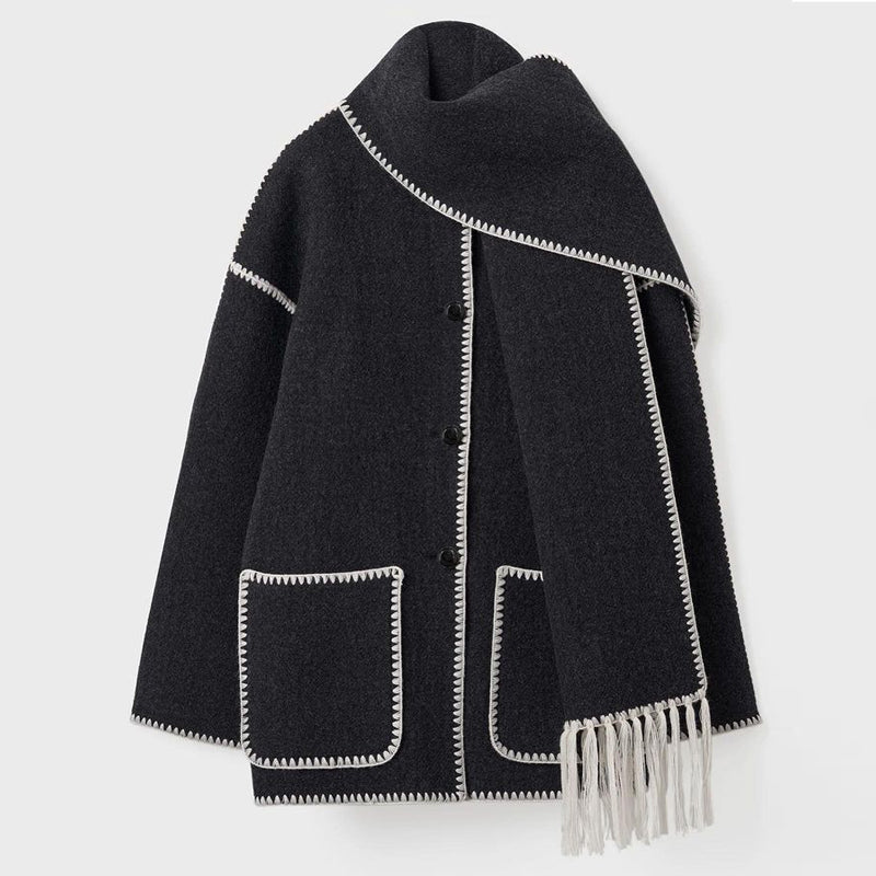 Fascino d'Inverno™ | Cappotto invernale chic da donna con sciarpa