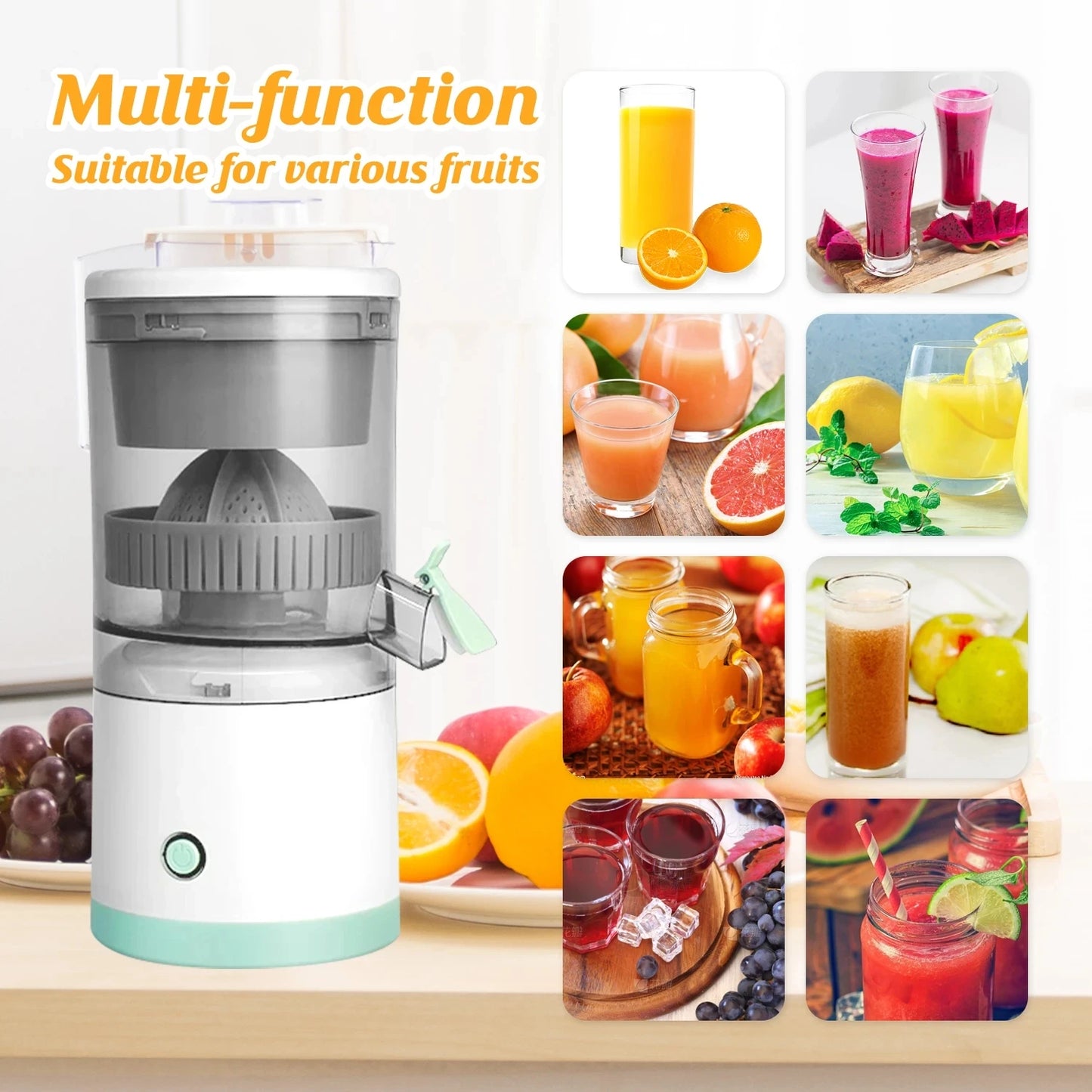 JuiceMate™ | Alles-In-Eén Draagbare Sapcentrifuge